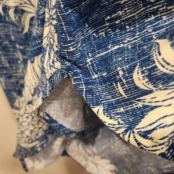 Palmwave Hawaii Blue Pineapple Print Dress V-Neckline Drawstring Waist Womens XL - Picture 6 of 7